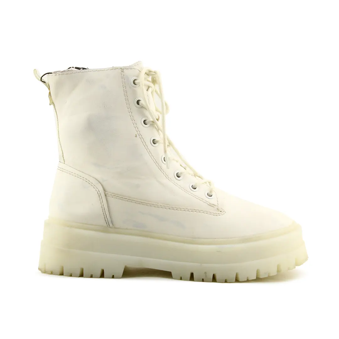 Stradivarius Zipper lace Up Ankle Boot | 100% Authentic Leather