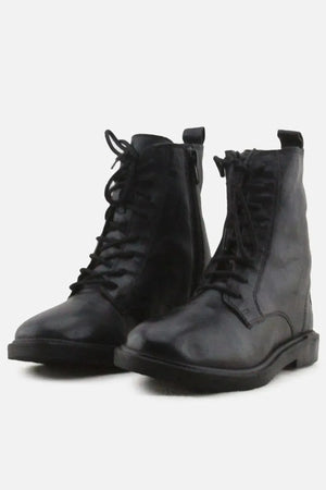 Zara Zipper Laces Combat Boots | 100% Authentic Leather - sundaybazar