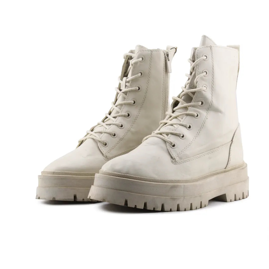 Stradivarius Zipper Lace Up Ankle Boot | 100% Authentic Leather