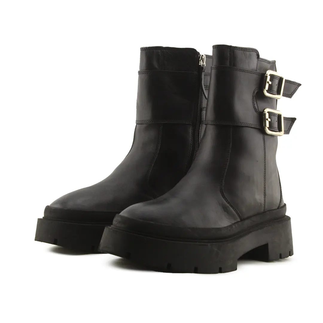 Zara Zipper Buckle Strap Ankle Boot | 100% Authentic Leather
