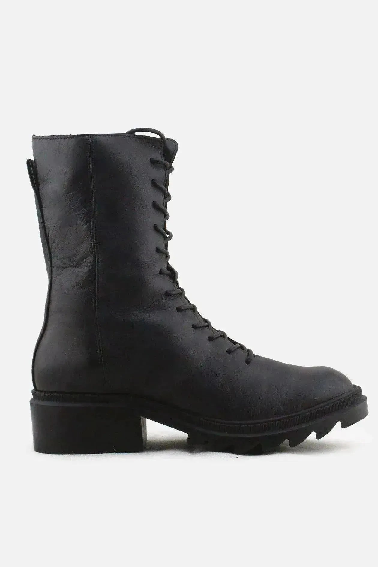 Zara Zipper Laces Combat Boots | 100% Authentic Leather - sundaybazar