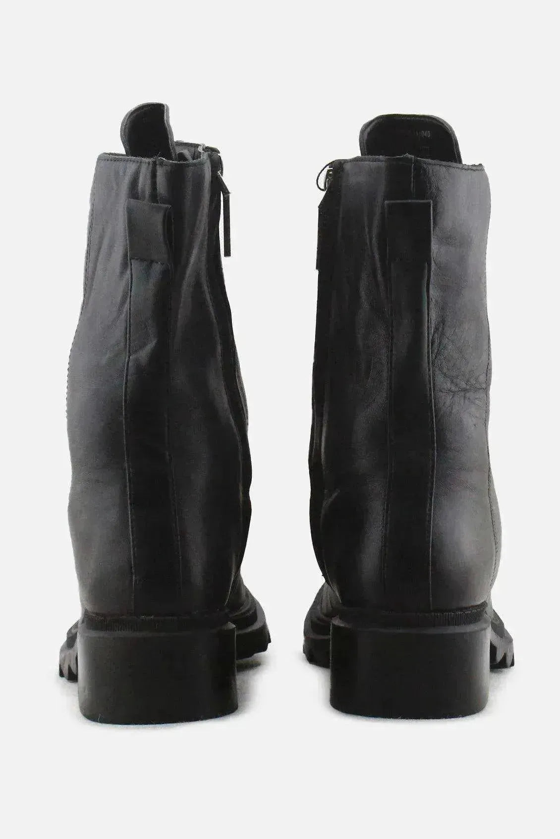 Zara Zipper Laces Combat Boots | 100% Authentic Leather - sundaybazar