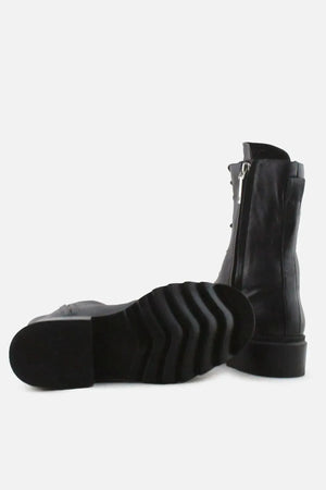 Zara Zipper Laces Combat Boots | 100% Authentic Leather - sundaybazar