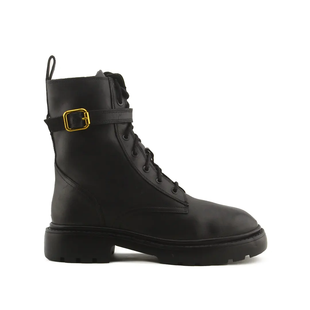 Zara Zipper Buckle Strap Lace Up Ankle Boots | 100% Authentic Leather