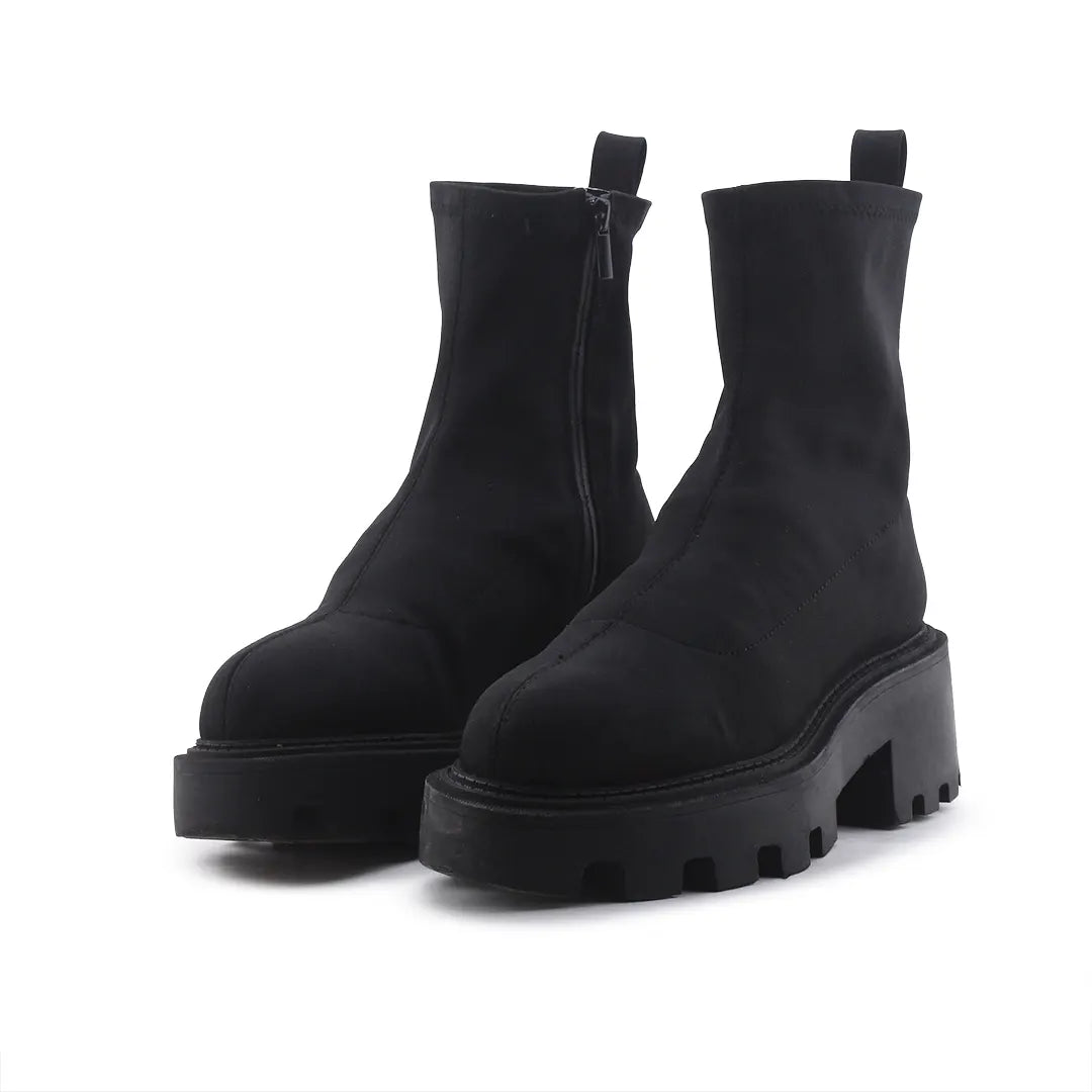 Zara Zipper Textile Ankle Boot