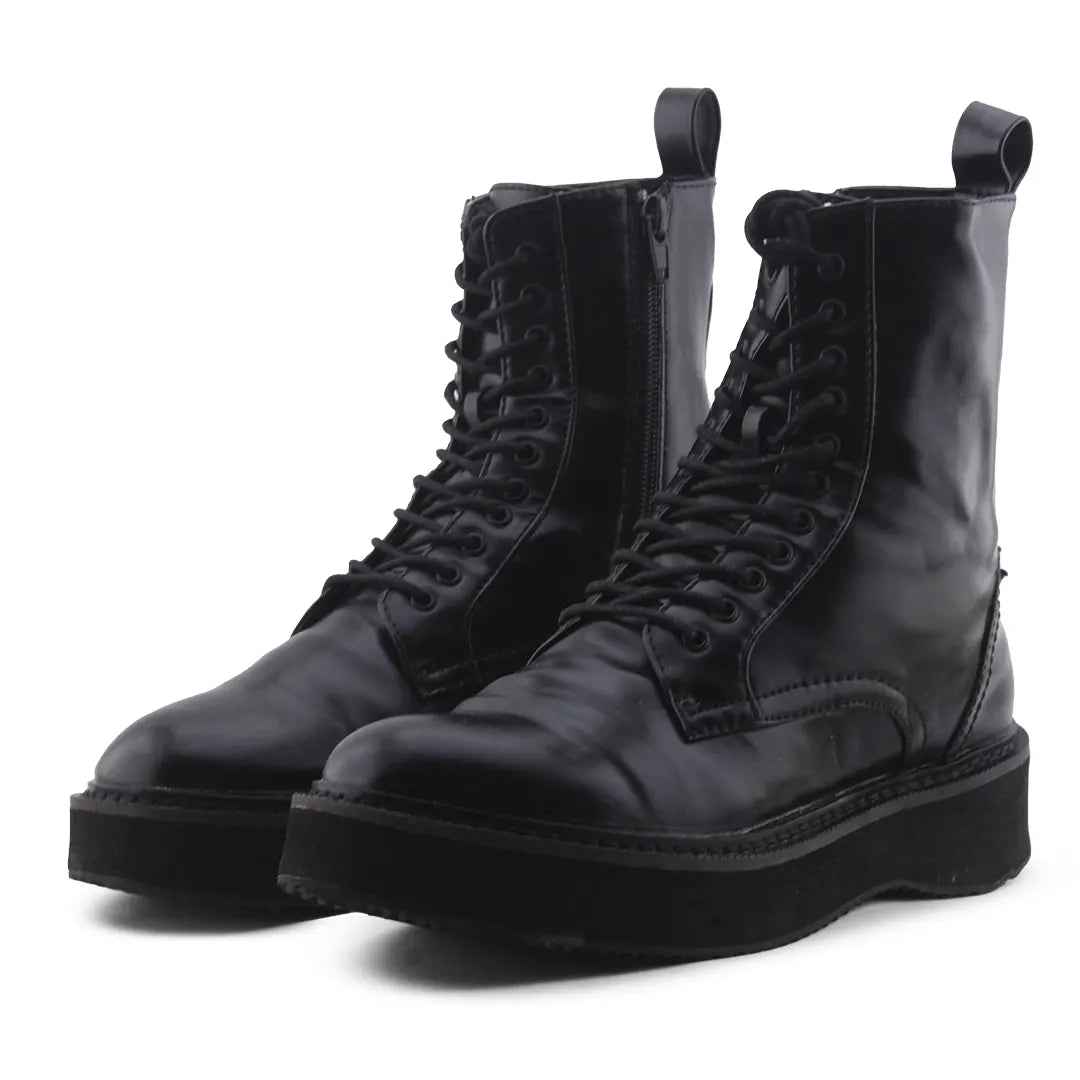 Mango Zipper Lace Up Ankle Boot | 100% Authentic Leather