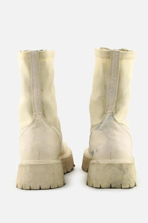 Bershka Zipper Stretchable Ankle Boots | 100% Authentic Leather - sundaybazar