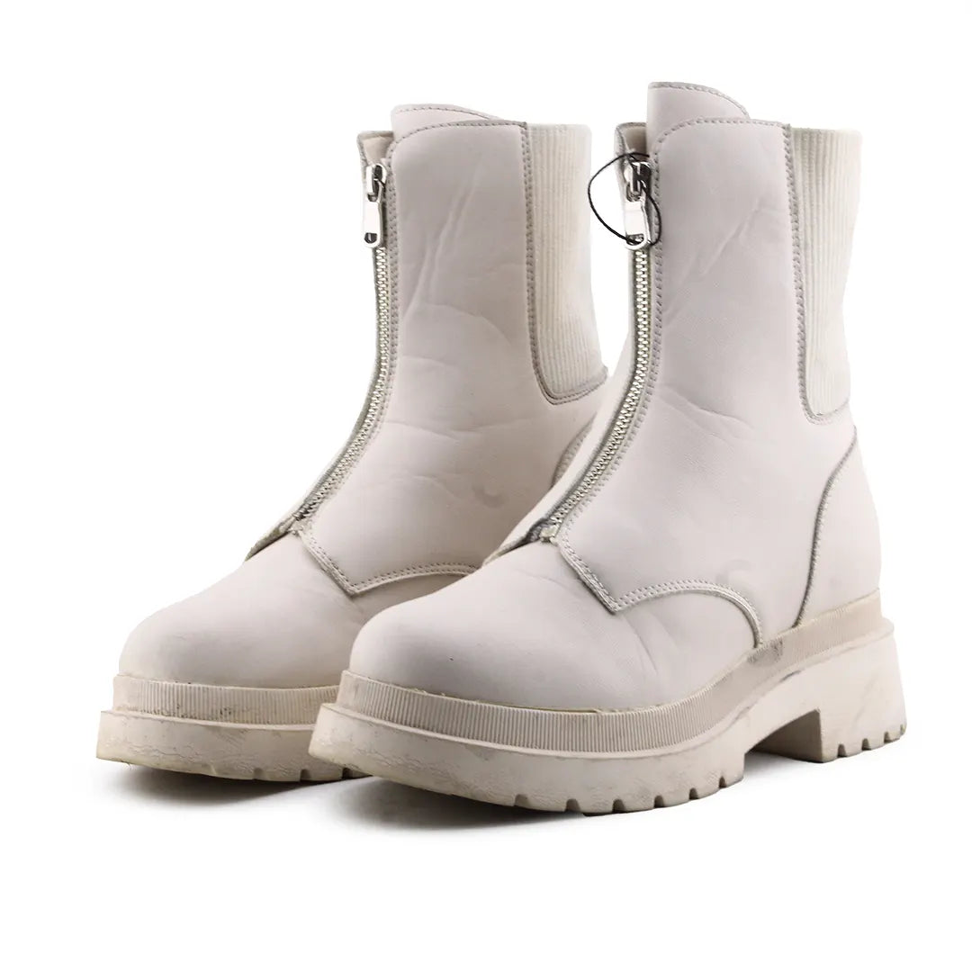 Cropp Zipper Stretchable Ankle Boot | 100% Authentic Leather