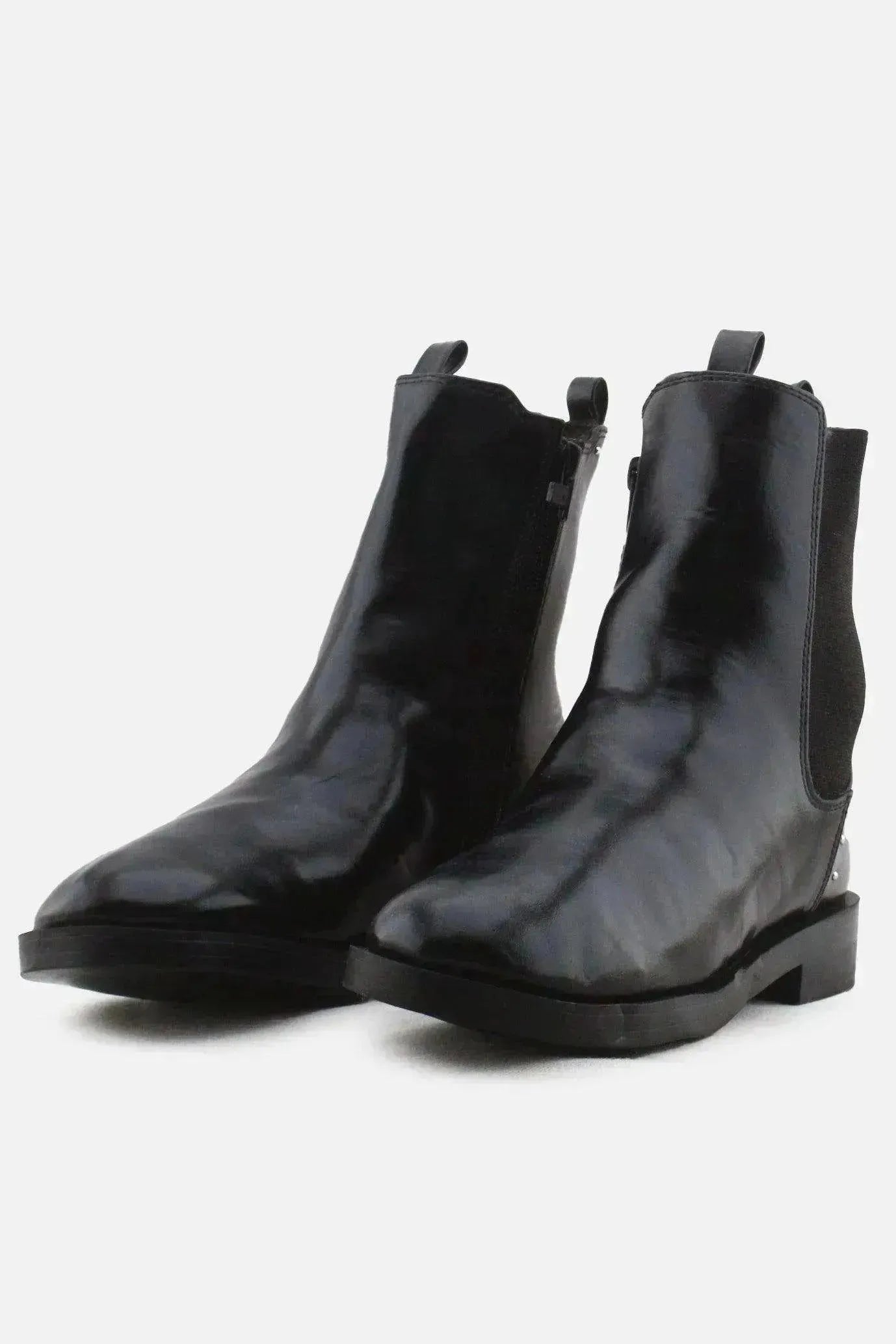 Zara Zipper Stretchable Chelsea Ankle Boots | 100% Authentic Leather - sundaybazar
