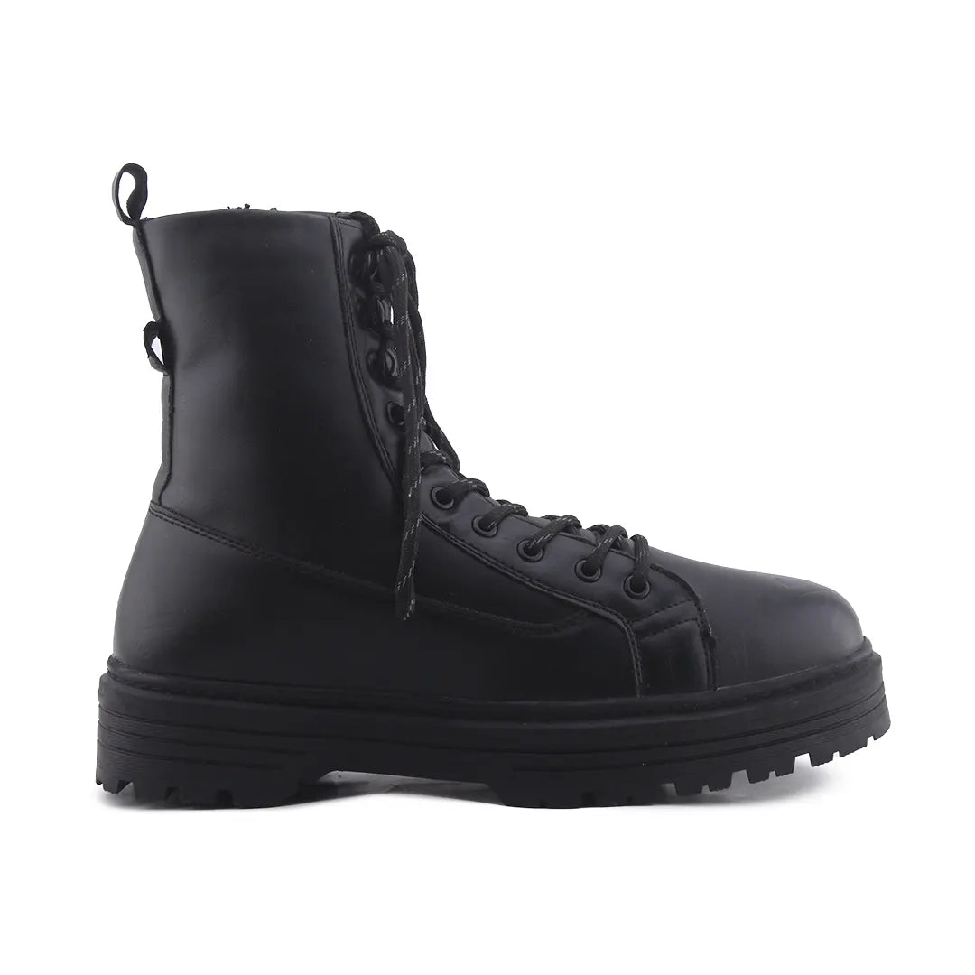 Bershka Zipper Lace Up Ankle Boot | 100% Authentic Leather