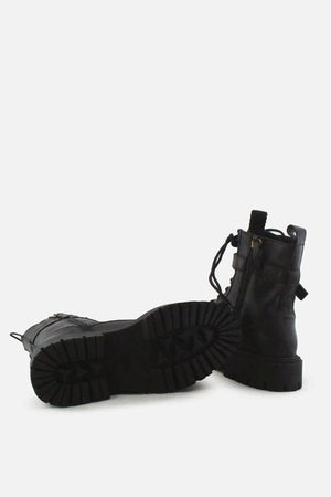 Zara Zipper Buckle Straps Combat Ankle Boots |100% Authentic Leather - sundaybazar