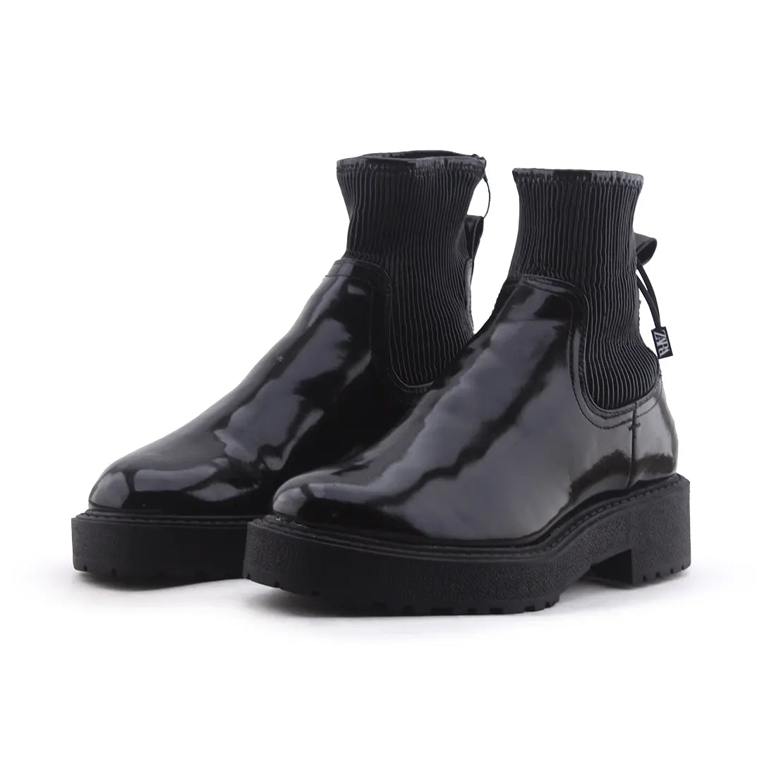 Zara Stretchable Patent Ankle Boot