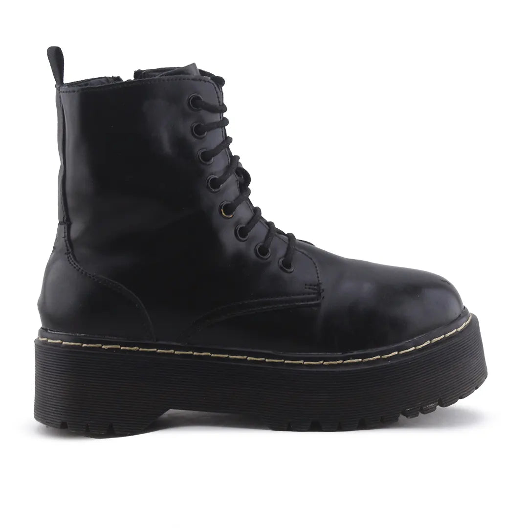 European Brand Zipper Lace Up Ankle Boot | 100% Authentic Leather