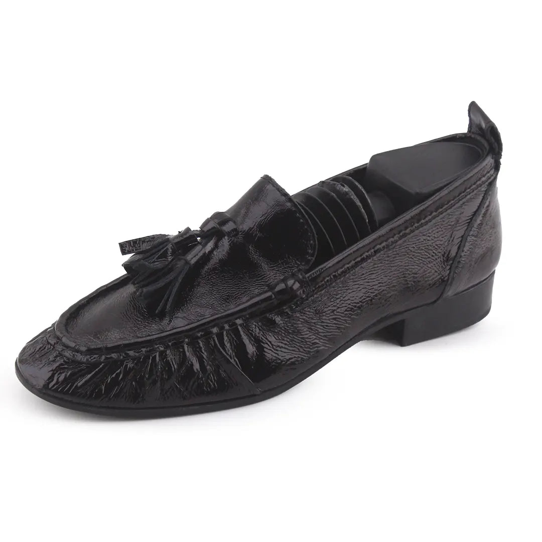 Zara Penny Strap Patent Loafers