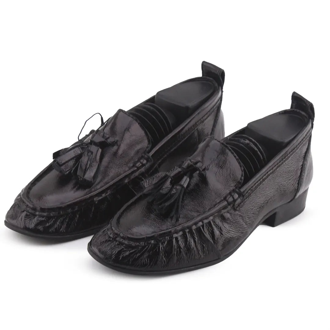 Zara Penny Strap Patent Loafers