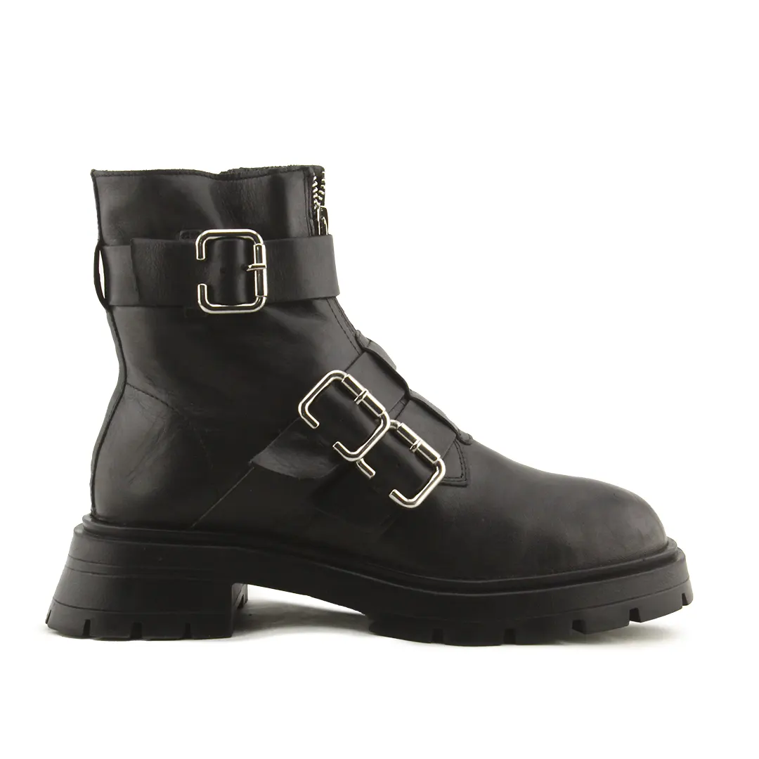Zara Zipper Buckle Strap Ankle Boots | 100% Authentic Leather