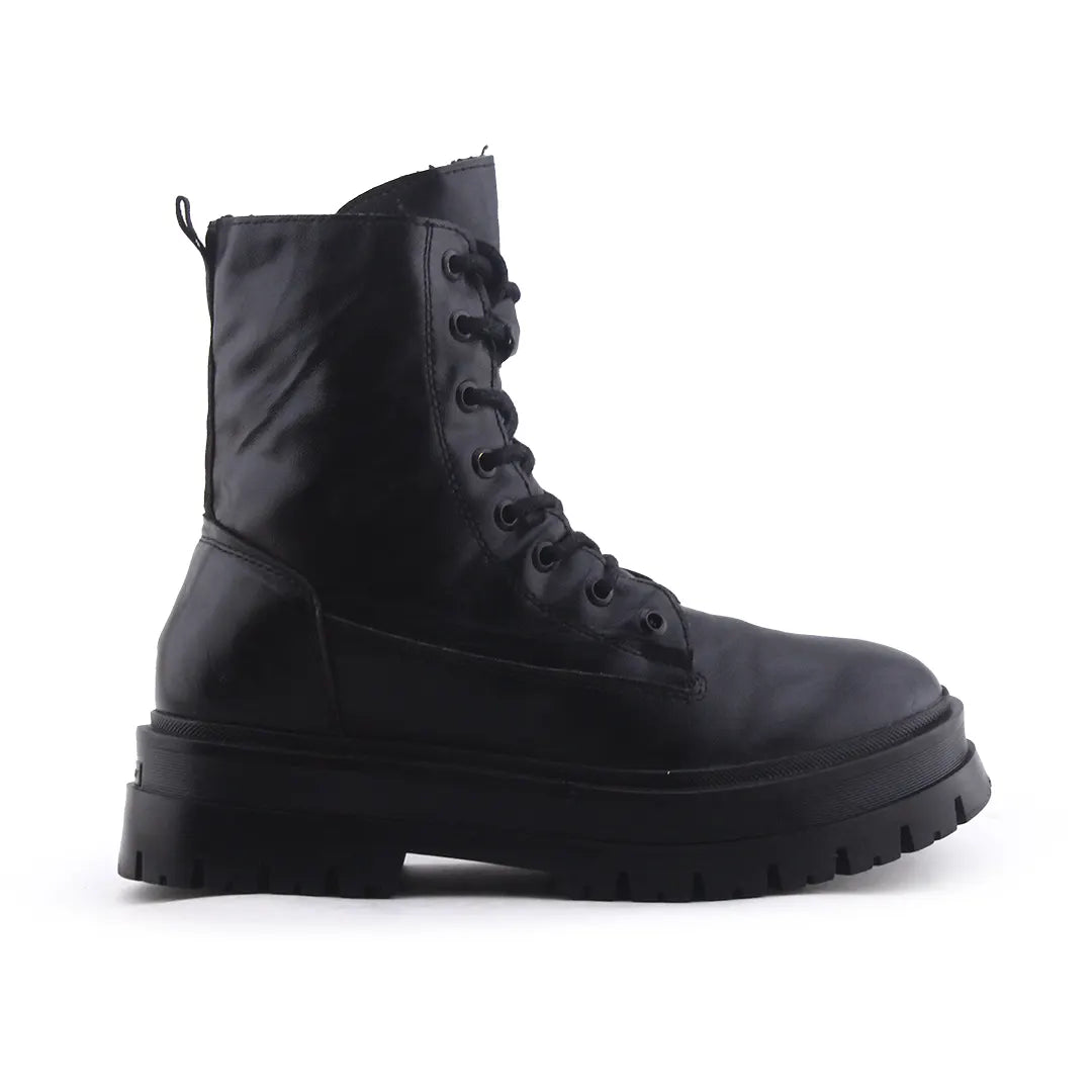 Stradivarius Zipper Lace Up Ankle Boot | 100% Authentic Leather