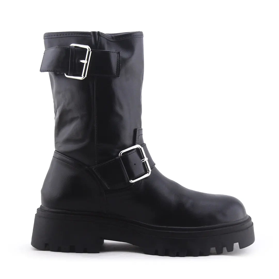 Pull & Bear Buckle Strap Ankle Boot | 100% Authentic Leather