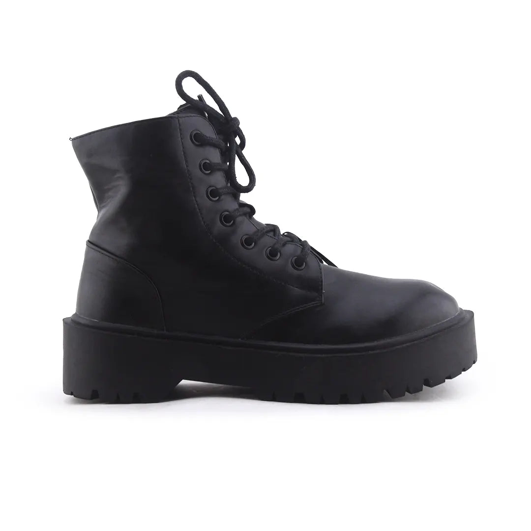 Pull & Bear Zipper Lace Up Ankle Boot | 100% Authentic Leather