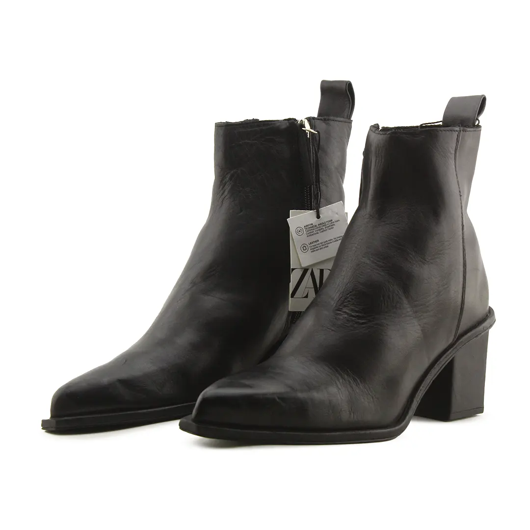 Zara Zipper Ankle Boots | 100% Authentic Leather