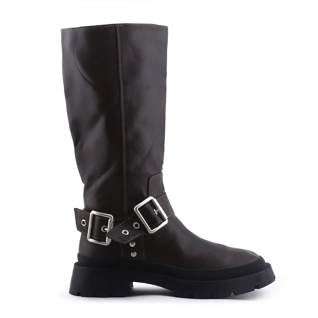 Zara Buckle Strap Knee High Boot | 100% Authentic Leather
