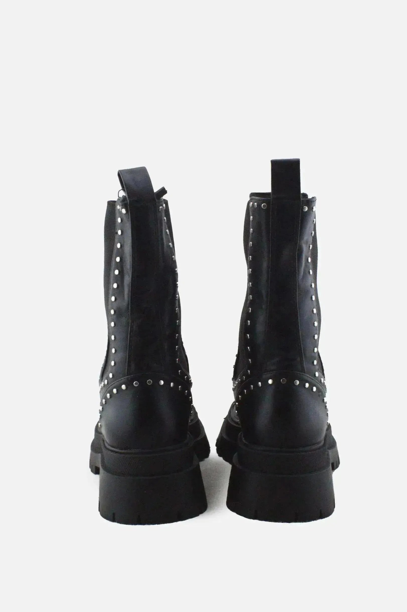 Stradivarius Stretchable Combat Ankle Boots |100% Authentic Leather - sundaybazar
