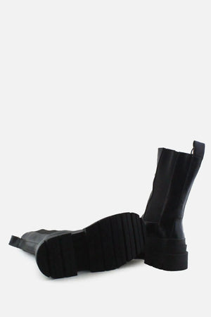 Zara Stretchable Combat Ankle Boots |100% Authentic Leather - sundaybazar