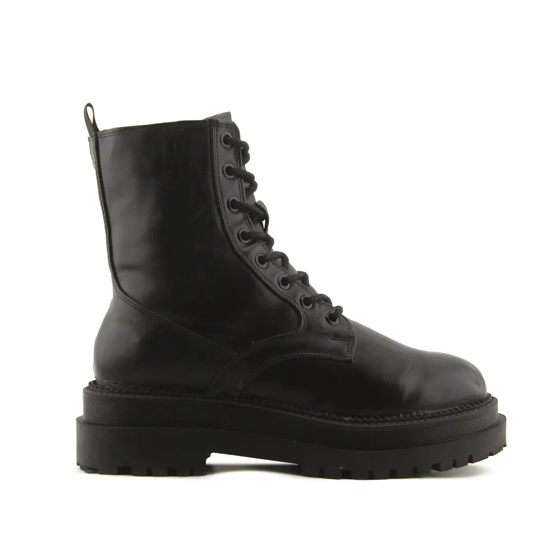 Stradivarius Zipper Lace Up Ankle Boots | 100% Authentic Leather