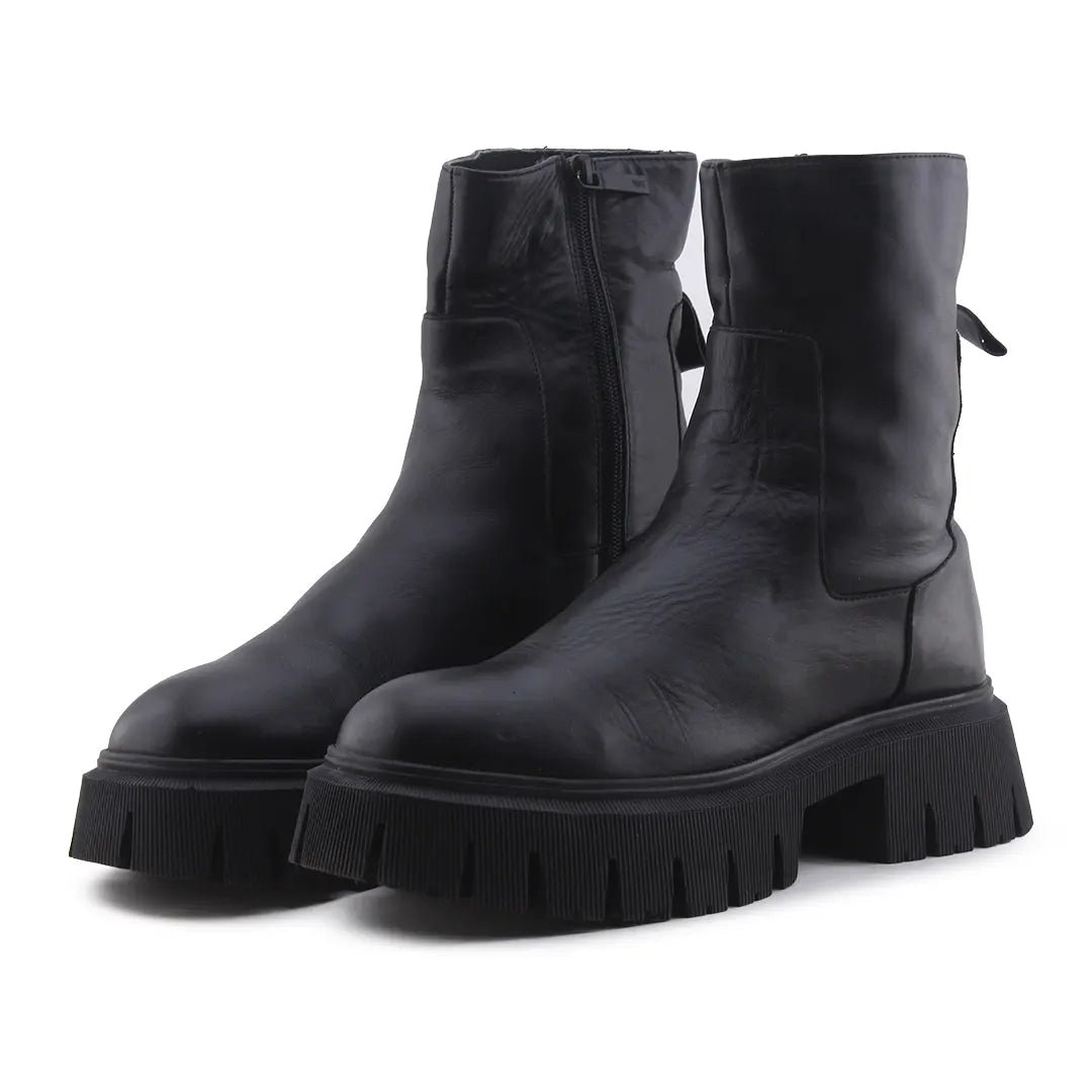 Zara Zipper Ankle Boot | 100% Authentic Leather