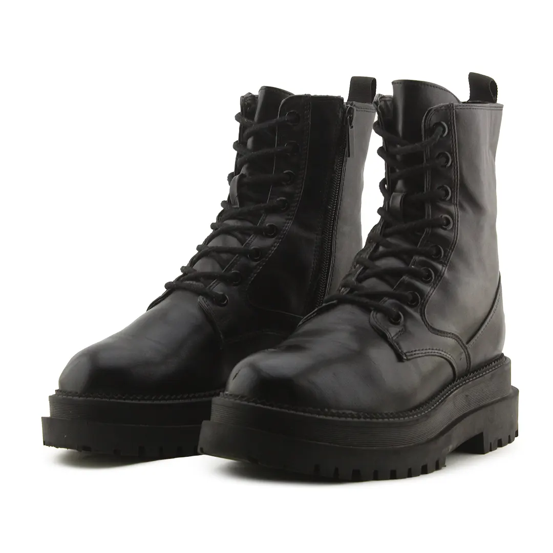 Stradivarius Zipper Lace Up Ankle Boots | 100% Authentic Leather