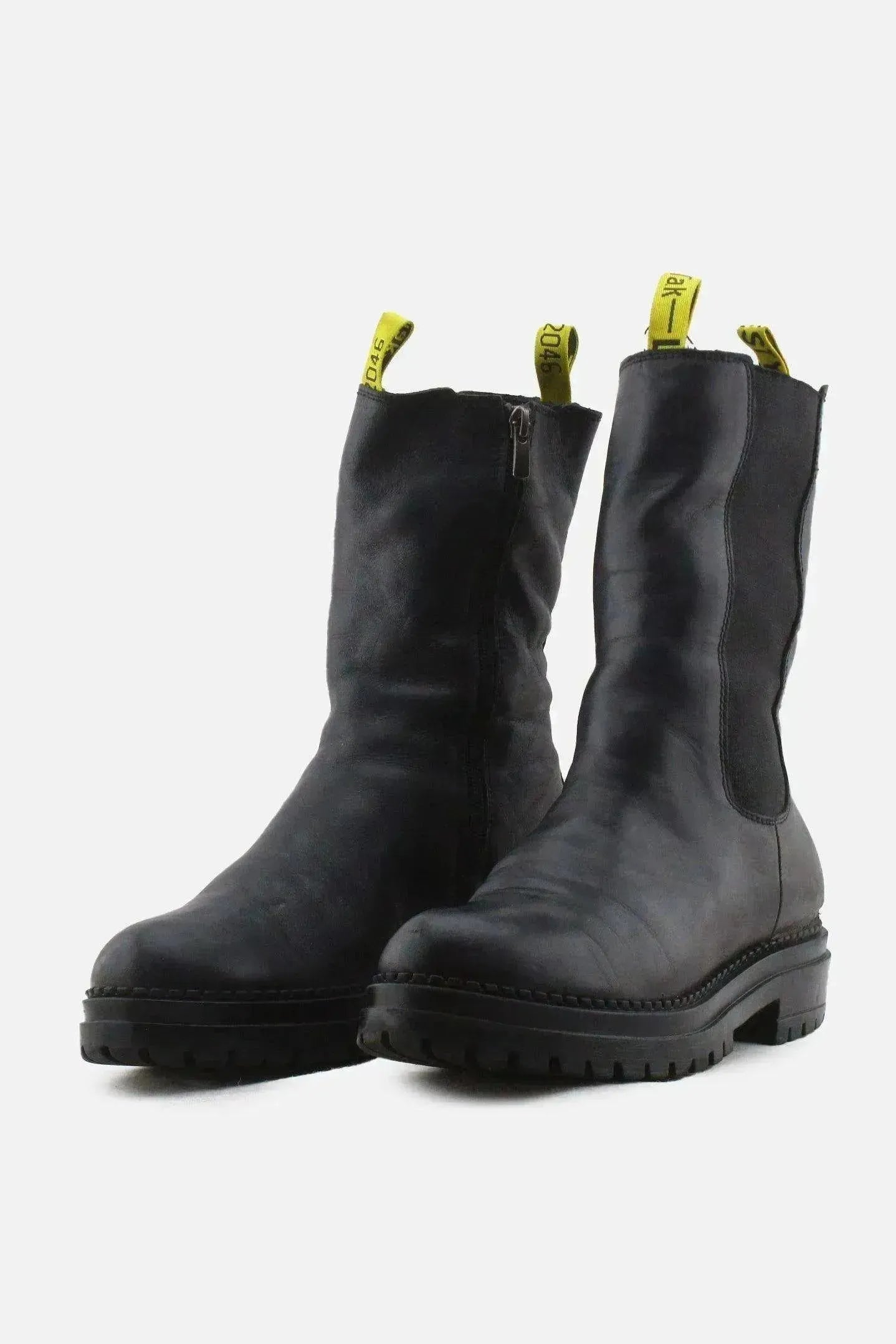 Tak Style Zipper Stretchable Block Ankle Boots | 100% Authentic Leather - sundaybazar