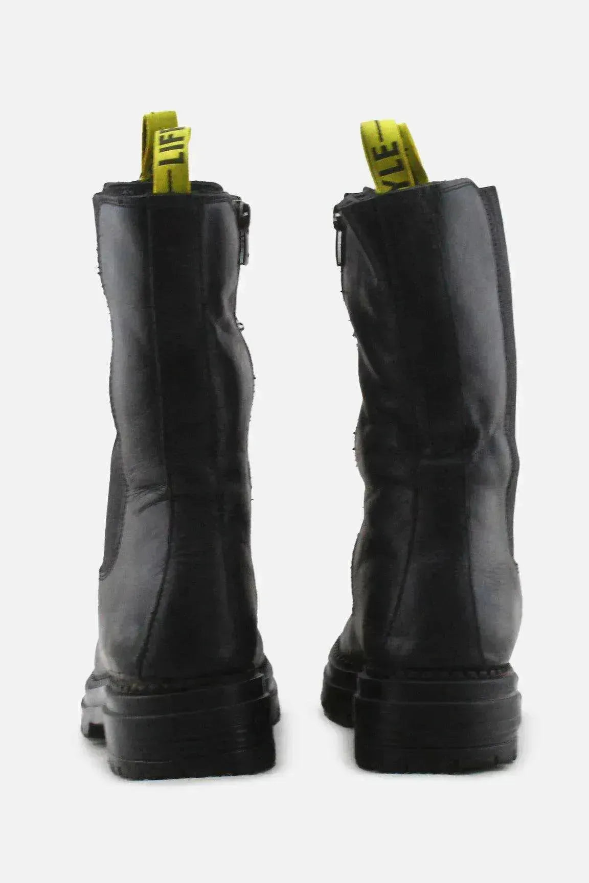 Tak Style Zipper Stretchable Block Ankle Boots | 100% Authentic Leather - sundaybazar