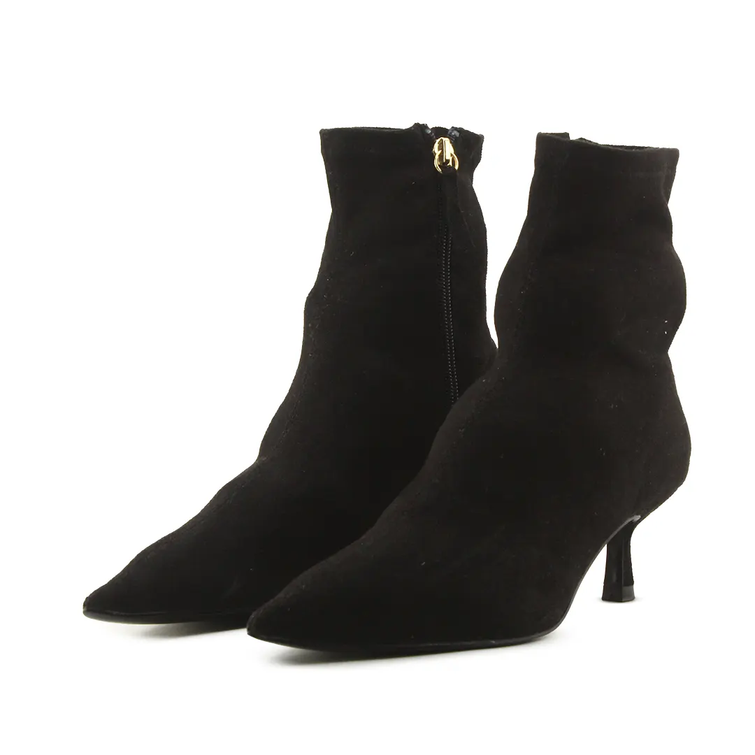 Zara Zipper Suede Ankle Boot