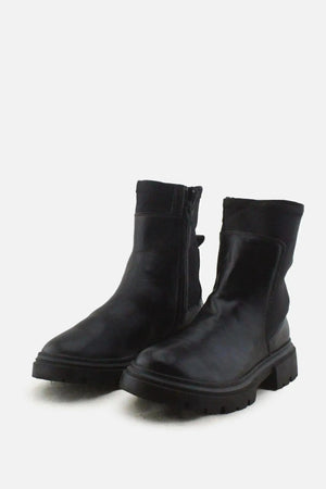 Zara Zipper Combat Ankle Boots |100% Authentic Leather - sundaybazar