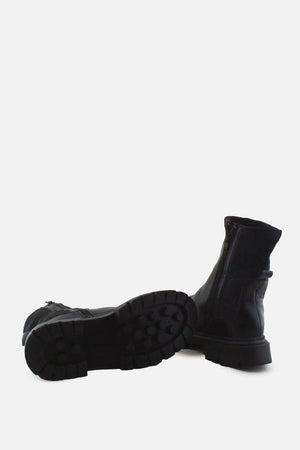 Zara Zipper Combat Ankle Boots |100% Authentic Leather - sundaybazar