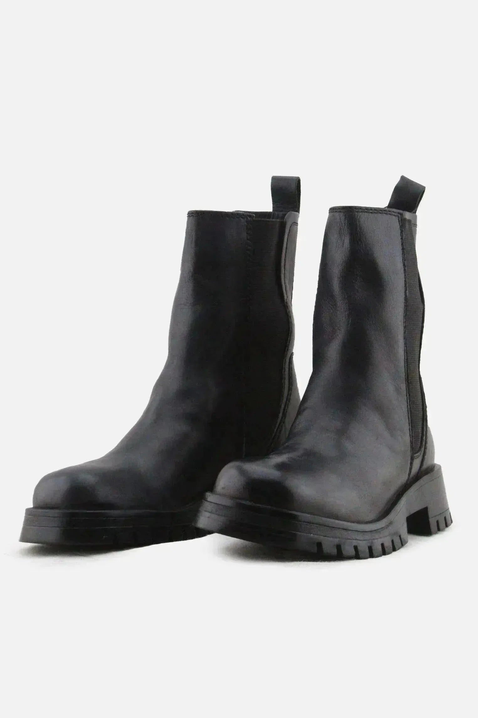Zara Stretchable Combat Ankle Boots | 100% Authentic Leather - sundaybazar
