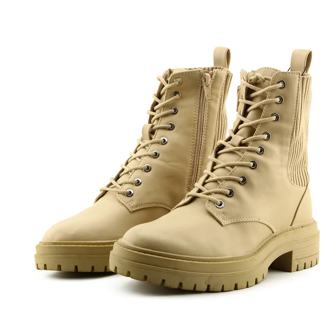 Lefties Zipper Sterchable Lace Up Ankle Boot | 100% Authentic Leather