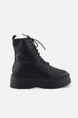 Stradivarius Zipper Laces Combat Ankle Boots |100% Authentic Leather - sundaybazar