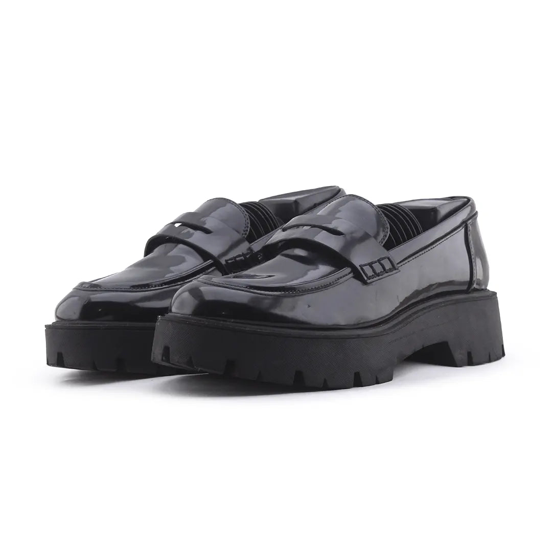 Zara Patent Penny Strap Loafers