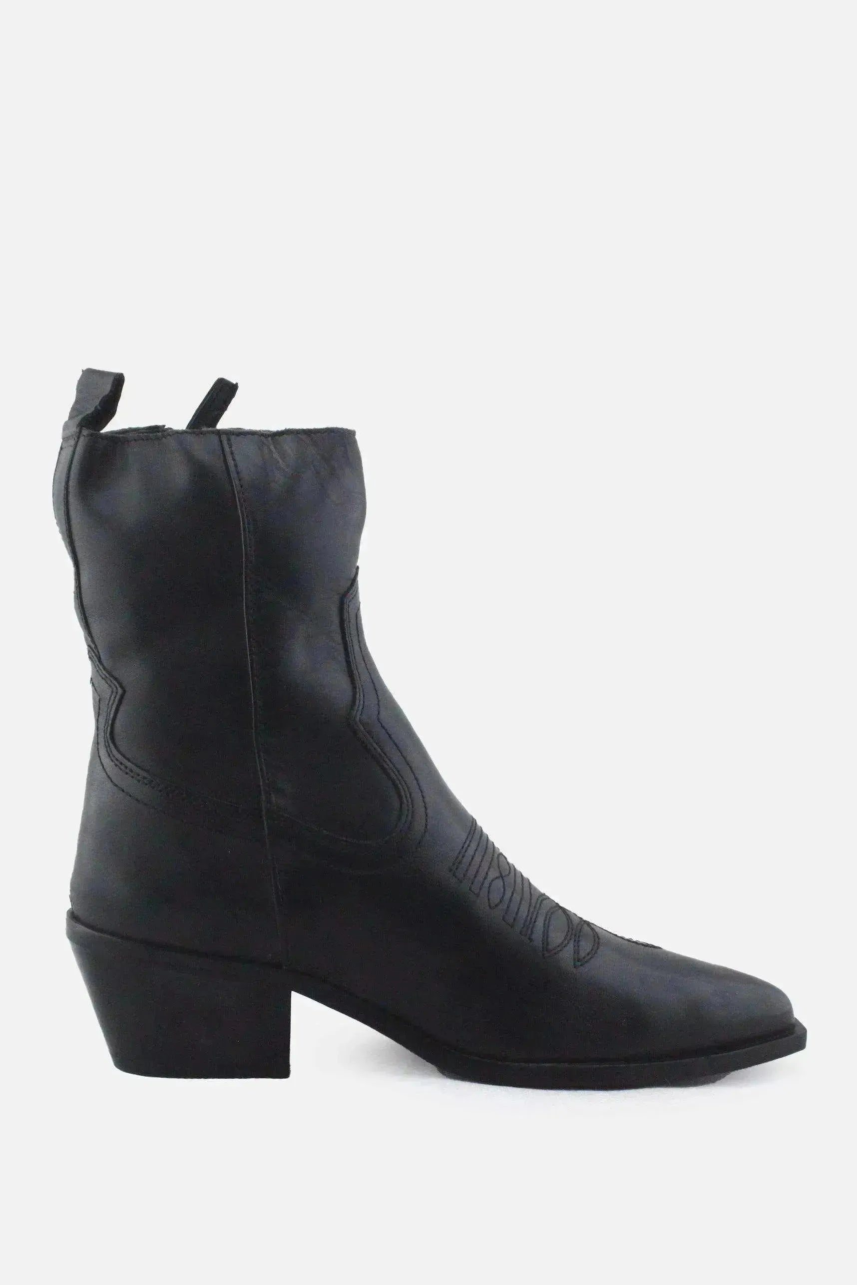 Zara Zipper Block Ankle Boots |100% Authentic Leather - sundaybazar