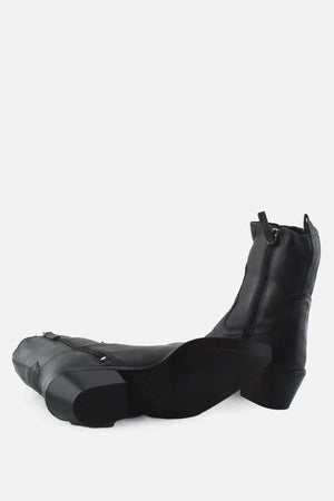 Zara Zipper Block Ankle Boots |100% Authentic Leather - sundaybazar