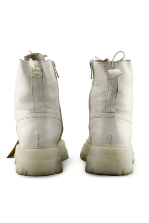 Stradivarius Zipper Laces Combat Ankle Boots | 100% Authentic Leather - sundaybazar