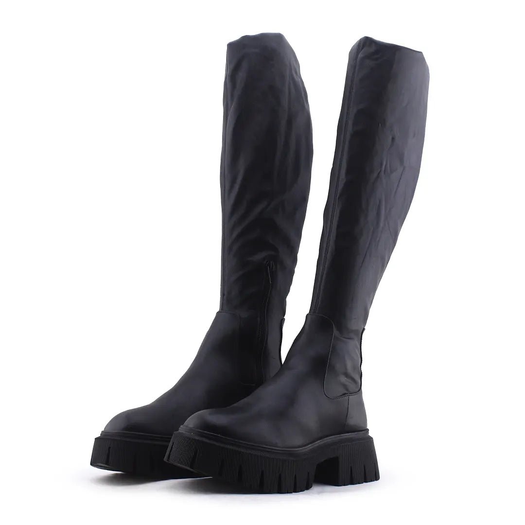 Zara Zipper Over The Knee Boot | 100% Authentic Leather