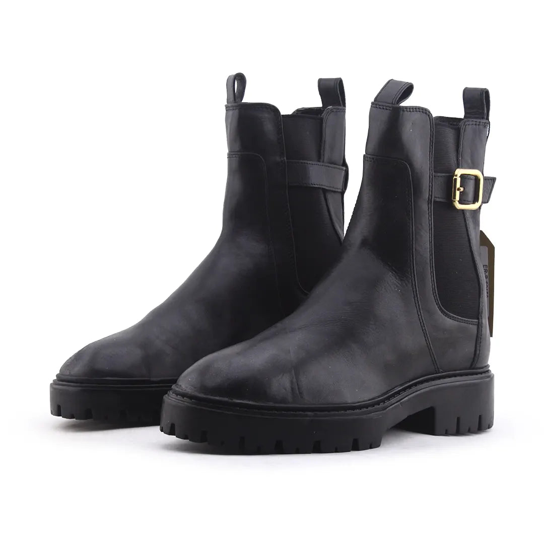 Zara Stretchable Buckle Strap Ankle Boot | 100% Authentic Leather