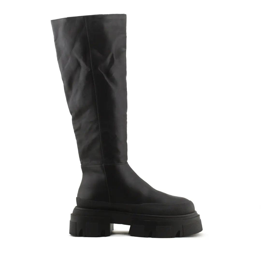 Bershka Zipper Knee High Boot | 100% Authentic Leather