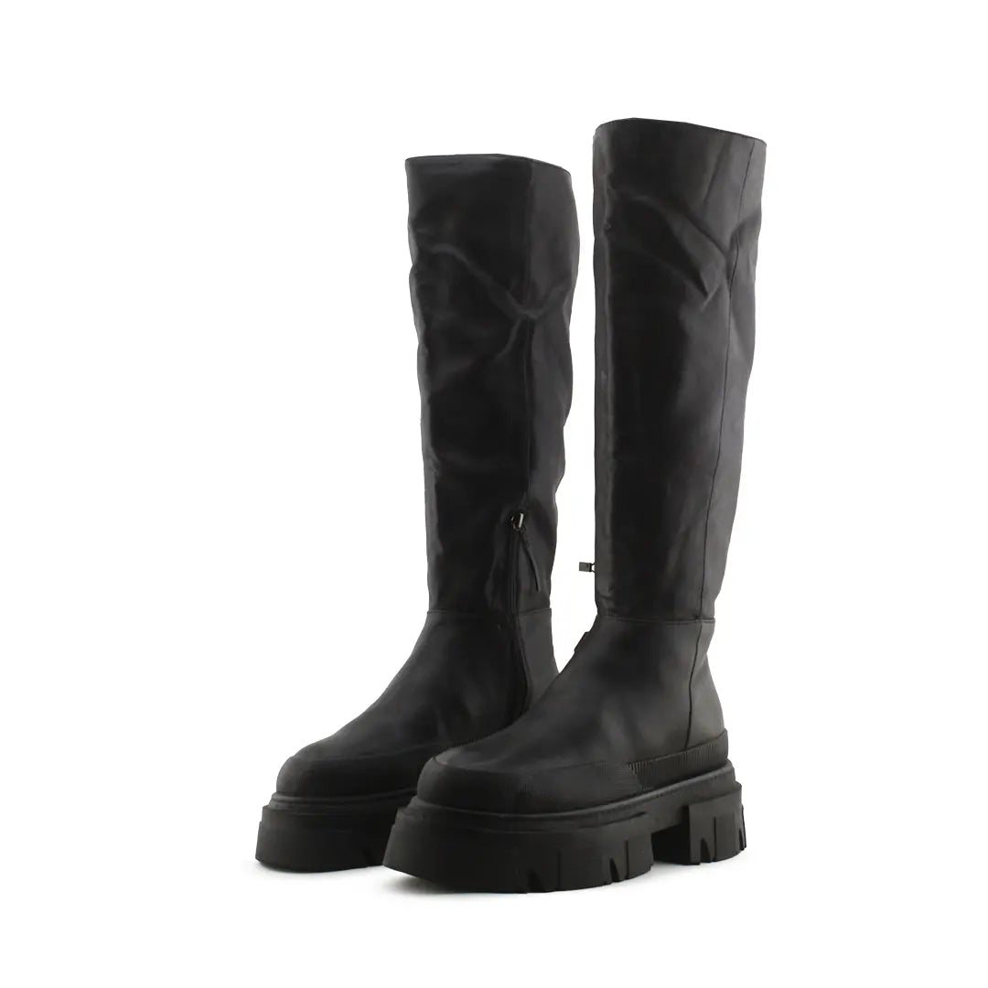 Bershka Zipper Knee High Boot | 100% Authentic Leather