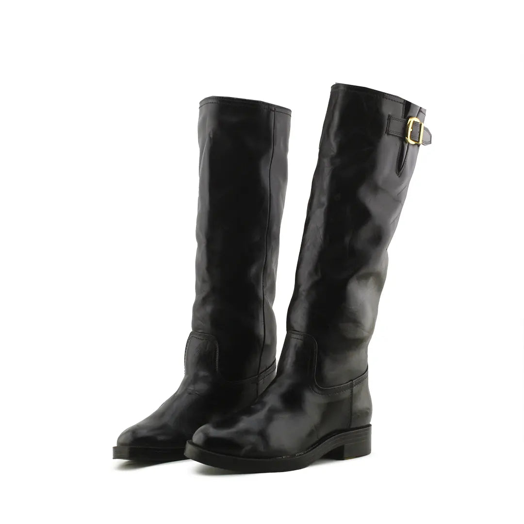 Zara Buckle Strap Knee High Boot | 100% Authentic Leather