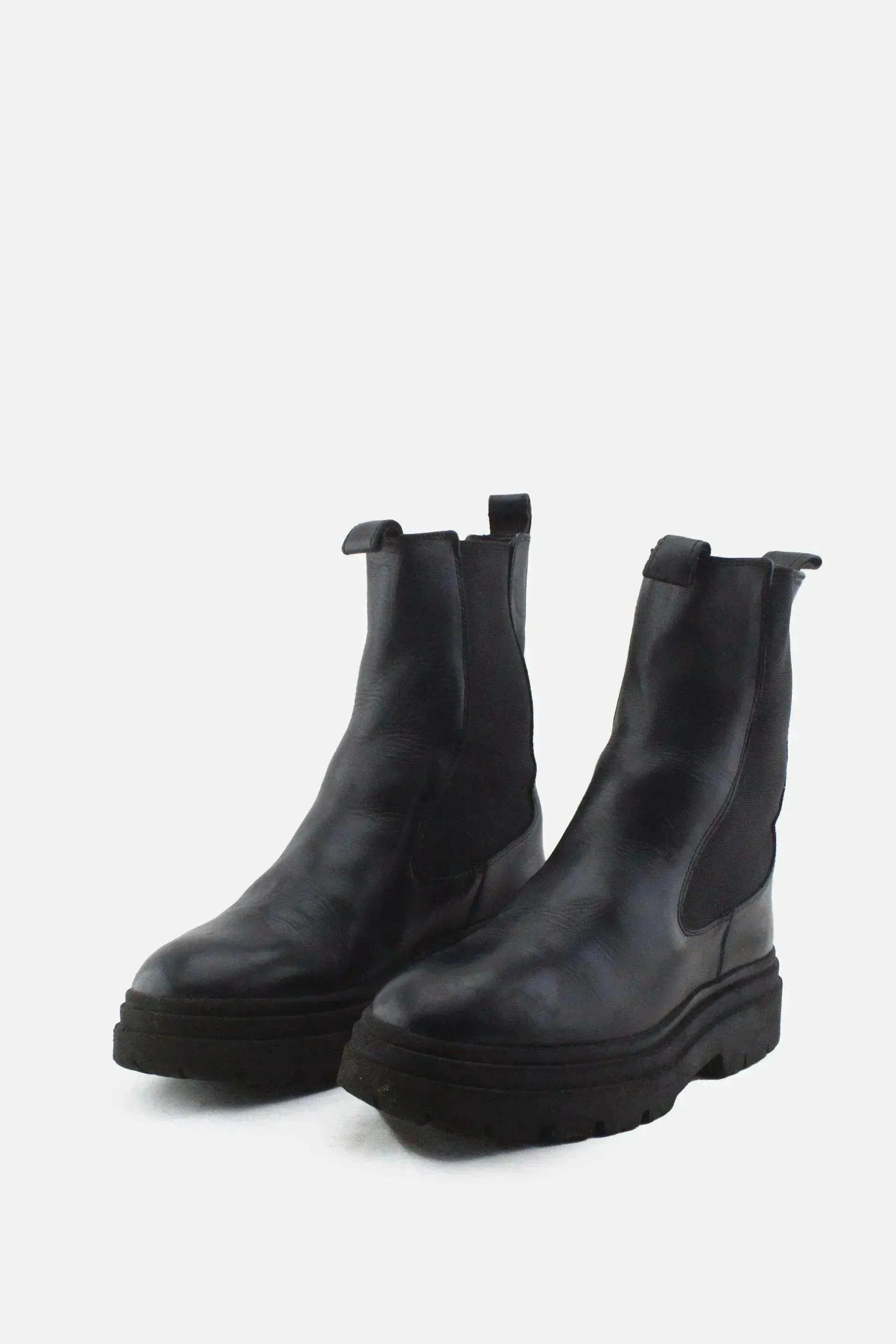 Zara Stretchable Chelsea Ankle Boots |100% Authentic Leather - sundaybazar
