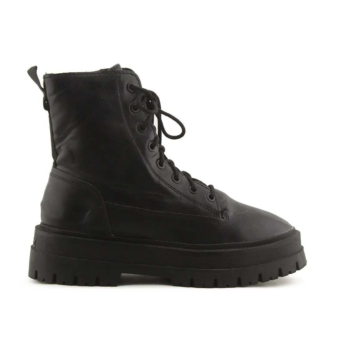 Stradivarius Zipper Lace Up Ankle Boot | 100% Authentic Leather