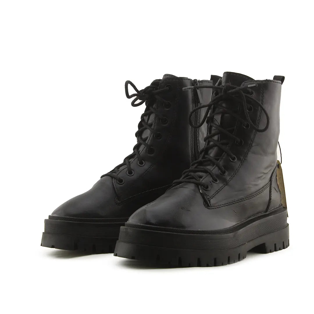 Stradivarius Zipper Lace Up Ankle Boot | 100% Authentic Leather
